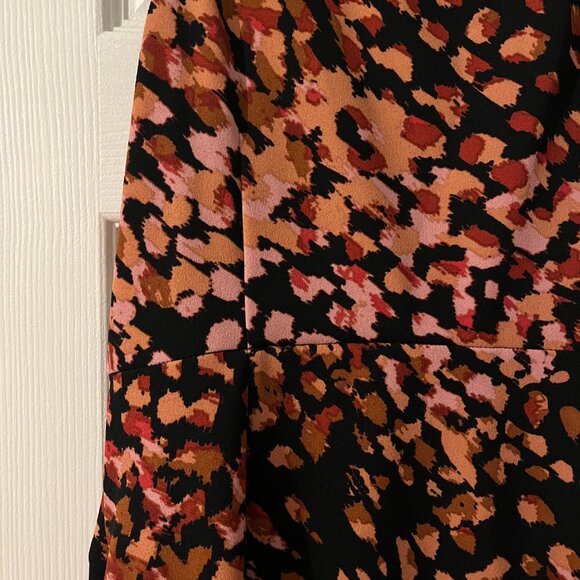 Guess Women's Black Abstract Midi Faux Wrap Dress NWT Size 12 - Picture 7 of 7